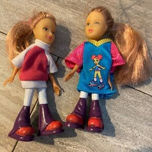 Set Lot 2 Rare! Vintage Goldlok Toys Barbie Type Teen Dolls Blonde 90s Clothes